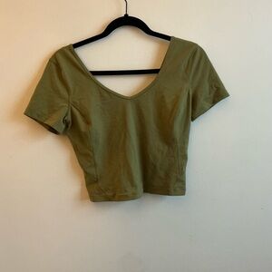 Olive Green Lululemon V-Neck Women's Top